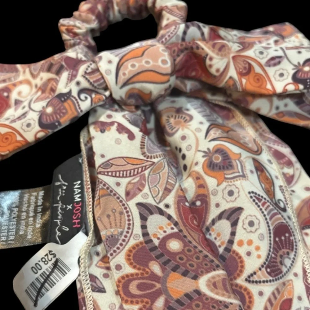 Free People Floral Bow Scrunchie NWT
